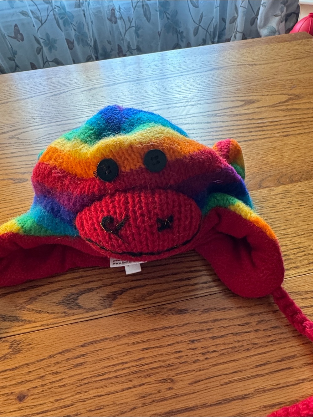 Knitwits Kids Rainbow Knit Monkey Earflap Hat - Multicolor